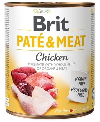 Attēls no BRIT Paté & Meat with chicken - wet dog food - 800g