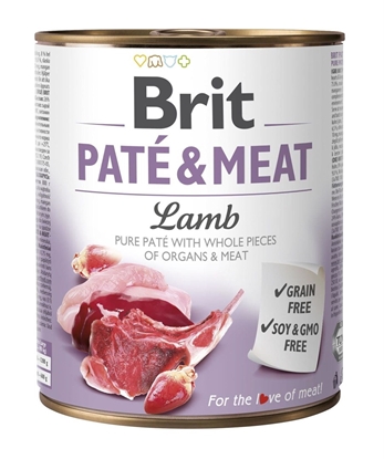 Attēls no BRIT Paté & Meat with lamb - wet dog food - 800g