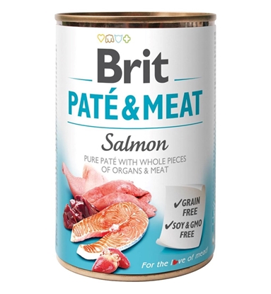 Attēls no BRIT Paté & Meat with Salmon - wet dog food - 400g