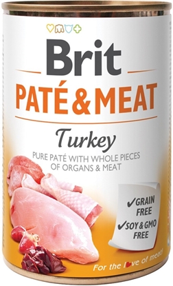 Attēls no BRIT Paté & Meat with Turkey - wet dog food - 400g