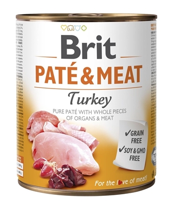 Attēls no BRIT Paté & Meat with Turkey - wet dog food - 800g