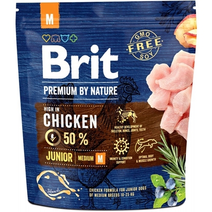 Picture of BRIT Premium by Nature Junior M Chicken - dry dog food - 1 kg