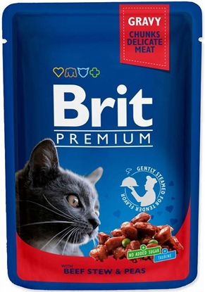 Picture of BRIT Premium Cat Beef Stew&Peas - wet cat food - 100g