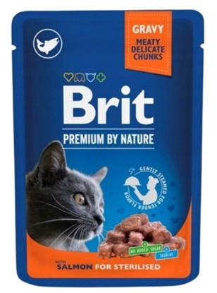 Picture of BRIT Premium Cat Salmon Sterilised - wet cat food - 100g