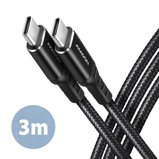 Picture of CABLE USB-C TO USB-C 3M 60W/HQ BLACK BUCM-CM30AB AXAGON
