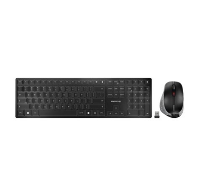 Picture of CHERRY DW 9500 SLIM keyboard Mouse included RF Wireless + Bluetooth QWERTY English Black, Grey