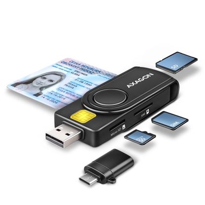 Изображение CRE-SMP2A Czytnik kart identyfikacyjnych & SD/microSD/SIM card PocketReader USB