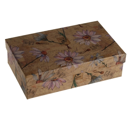 Изображение Dāvanu kaste Natur taisnstūra ar ziediem 18.6x11x5.3cm