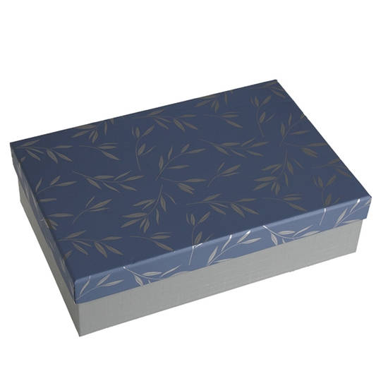 Изображение Dāvanu kaste taisnst. zila, sudraba 24.5x16.5x6.6cm