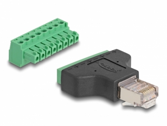 Picture of Delock Adapter RJ45 male > Terminal Block 8 pin 2-part 3.81 mm