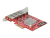 Picture of Delock PCI Express x4 Card to 4 x external SuperSpeed USB 10 Gbps (USB 3.2 Gen 2) USB Type-A female