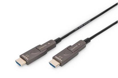 Attēls no Kabel hybrydowy AOC HDMI 2.0 Premium High Speed Ethernet 4K60Hz UHD HDMI D/A HDMI D/A M/M z odłączanym wtykiem, 30m, Czarny