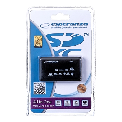 Attēls no Esperanza EA117 card reader Black USB 2.0