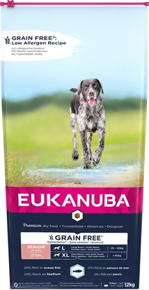 Attēls no EUKANUBA Grain Free Senior large/giant breed, Ocean fish - dry dog food - 12 kg