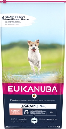Attēls no EUKANUBA Grain Free Senior small/medium breed, Ocean fish - dry dog food - 12 kg