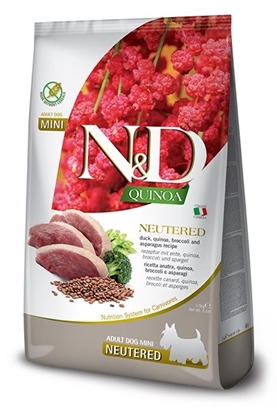 Picture of FARMINA N&D Quinoa Dog Duck, Broccoli, Asparagus Neutered Adult Mini - dry dog food - 2.5 kg
