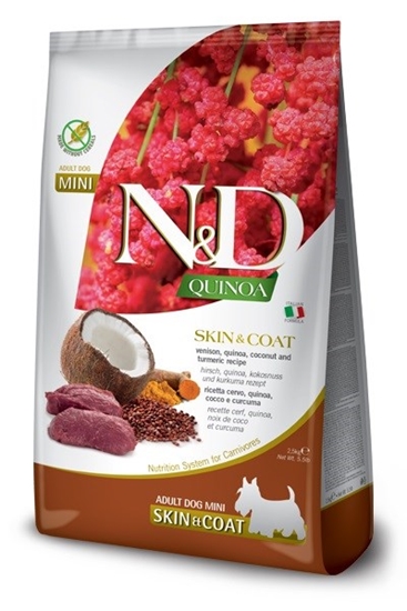 Picture of FARMINA N&D Quinoa Dog Skin&Coat Venison, Coconut Adult Mini - dry dog food - 2.5 kg