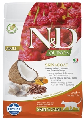 Attēls no FARMINA N&D Quinoa Skin&Coat Cat Herring and Coconut Adult - dry cat food - 300 g