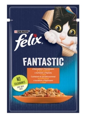 Attēls no Felix Fanstastic Chicken, Tomato - Wet Cat Food - 85 g