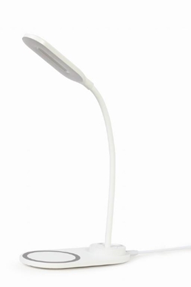 Изображение Galda lampa Gembird Desk Lamp with Wireless Charger White