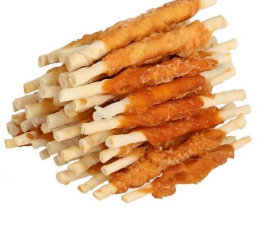 Picture of HILTON Chicken wrap white rawhide stick - Dog treat - 500 g