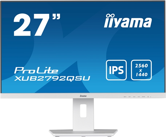 Picture of Iiyama ProLite XUB2792QSU-W5 - LED monitor - 27" - 2560 x 1440 WQHD @ 75 Hz - IPS - 350 cd / m² - 1000:1 - 5 ms - HDMI, DVI, DisplayPort - speakers - matt white