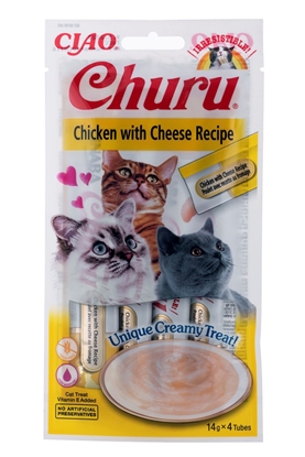 Picture of INABA Churu Chicken with cheese - cat treats - 4x14 g