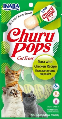 Attēls no INABA Churu Pops Tuna with chicken - cat treats - 4x15 g