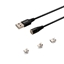 Attēls no Kabel magnetyczny USB - USB typ C, Micro i Lightning, czarny, 1m, CL-152