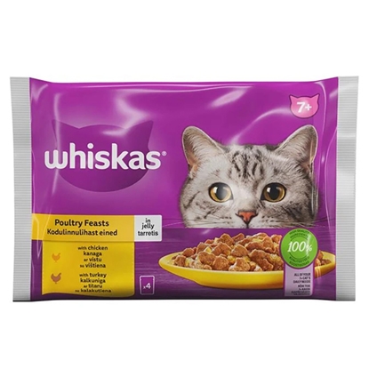 Attēls no Konservi kaķiem Whiskas 7+ Mājputnu Gaļas Izlase 4x85g