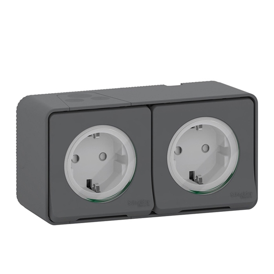 Picture of Kont.rozete 2-viet. Mureva v/a IP55 antracīta