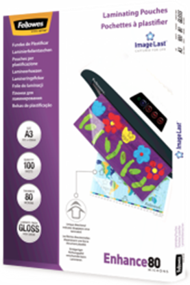 Attēls no Laminēšanas plēves Fellowes ImageLast A3 80 Micron Laminating Pouch - 100 pack