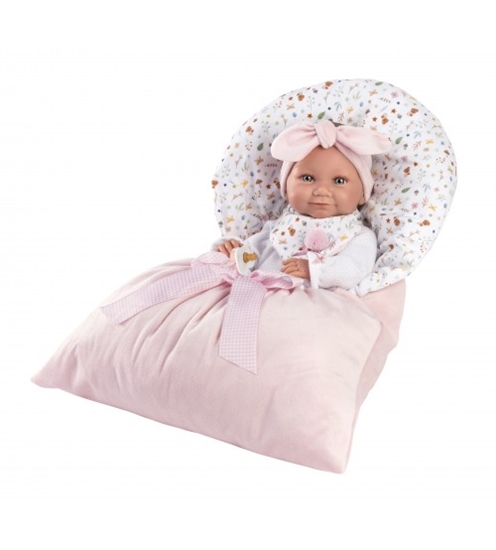 Изображение Lelle zīdainis Tina meitene ar sedziņu un mānekli (vinila ķermenis) 40 cm Spānija LL73801