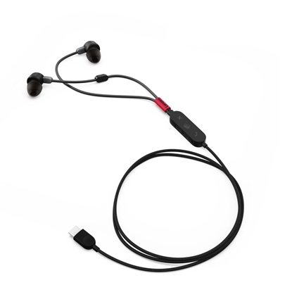 Picture of Lenovo 4XD1C99220 headphones/headset Wired In-ear Music/Everyday USB Type-C Black