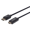 Изображение Manhattan DisplayPort 1.2 to HDMI Cable, 4K@60Hz, 1m, Male to Male, DP With Latch, Black, Not Bi-Directional, Three Year Warranty, Polybag