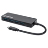 Picture of Manhattan USB-C Dock/Hub, Ports (4): USB-A (x4), 5 Gbps (USB 3.2 Gen1 aka USB 3.0), External Power Supply Not Needed, Equivalent to HB30CM4AB, SuperSpeed USB, Black, Three Year Warranty, Retail Box