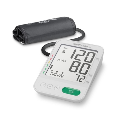 Изображение Medisana | Voice  Blood Pressure Monitor | BU 586 | Memory function | Number of users 2 user(s) | Memory capacity 	120 memory slots | White | 4 | Voice output in national language selectable: DE, GB, NL, FR, IT, TR. Blood pressure classification – classif