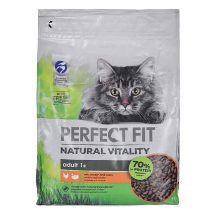 Picture of PERFECT FIT Adult Natural Vitality Chicken with turkey - dry cat food - 2.4 kg