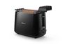 Picture of Philips Daily Collection Toaster HD2583/90, Plastic, 2-slot, bun warmer, sandwich rack, black