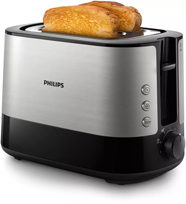 Изображение Philips Viva Collection Toaster HD2635/90, plastic, long slot, bun warmer, white