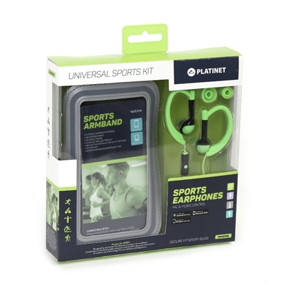Picture of Platinet PM1070G headphones/headset Wired Ear-hook Sports Green