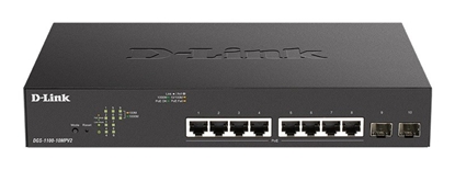Attēls no D-Link DGS-1100-10MPV2 tīkla pārslēgs Vadīts L2 Gigabit Ethernet (10/100/1000) Power over Ethernet (PoE) 1U Melns