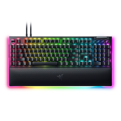 Изображение Razer Mechanical Gaming Keyboard BlackWidow V4 Pro RGB LED light, US, Wired, Black, Green Switches, Numeric keypad