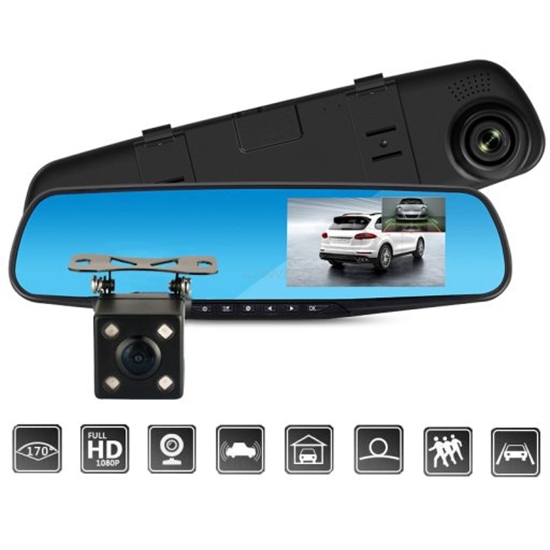 Picture of RoGer 2in1 Car mirror with integrated rear view camera / Full HD / 170' / G-Sensor / MicroSD / LCD 5''