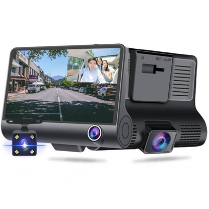 Attēls no RoGer 3in1 Car video recorder with integrated front / rear / inside camera / Full HD / 170 degree view