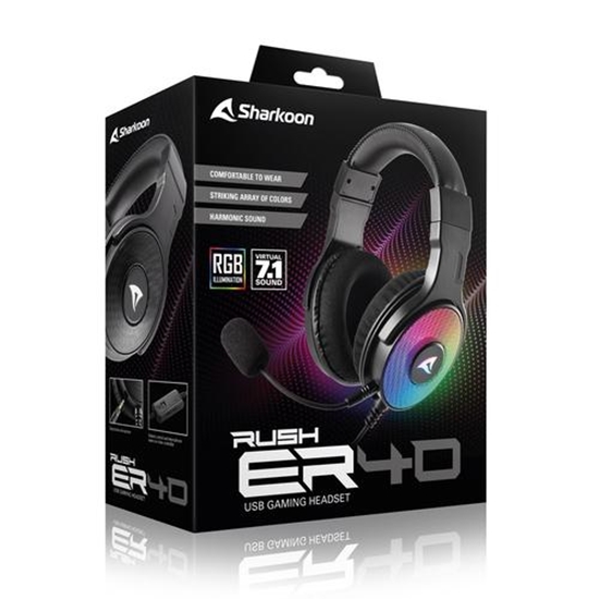 Picture of Sharkoon Rush ER40 Headset Wired Head-band Gaming Black