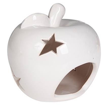 Attēls no Svečturis Ābols 10x9cm balts