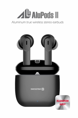Изображение Swissten ALUPODS II TWS Bluetooth Stereo Earbuds with Microphone