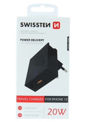 Attēls no Swissten Premium 20W Mains Charger for all Apple iPhone 12 / 13 / 14 Series Models