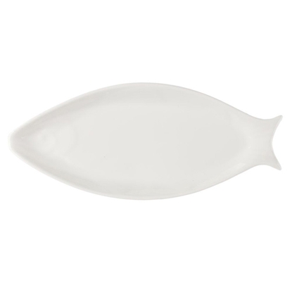 Attēls no Šķīvis servēšanai Zivs balts 38x18cm